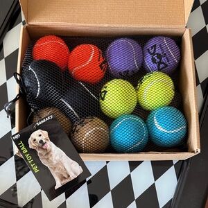 Assorted Color Dog Toy Ball Set - 12-Pack